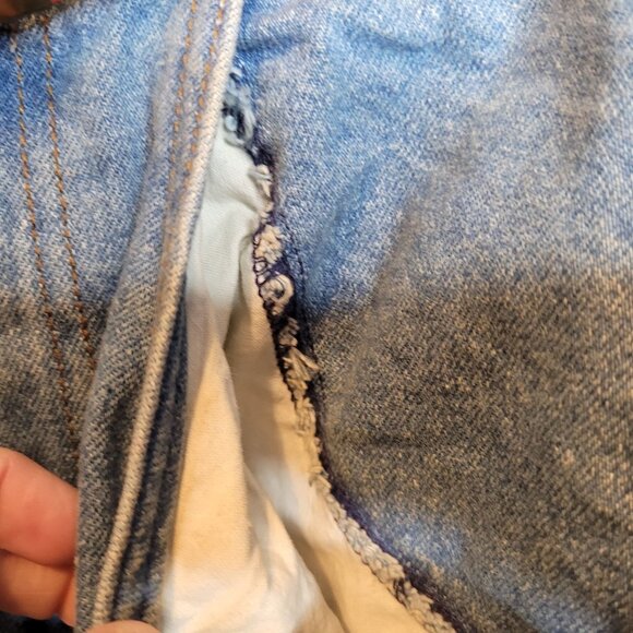 Vintage Denim Skirt Long Below Knee Red Belt Trend Basics Small Cotton - Picture 3 of 10